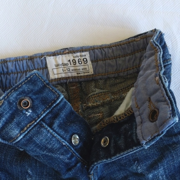 babyGap 1969 distressed straight leg denim jeans 6-12 months baby boy - Picture 5 of 7